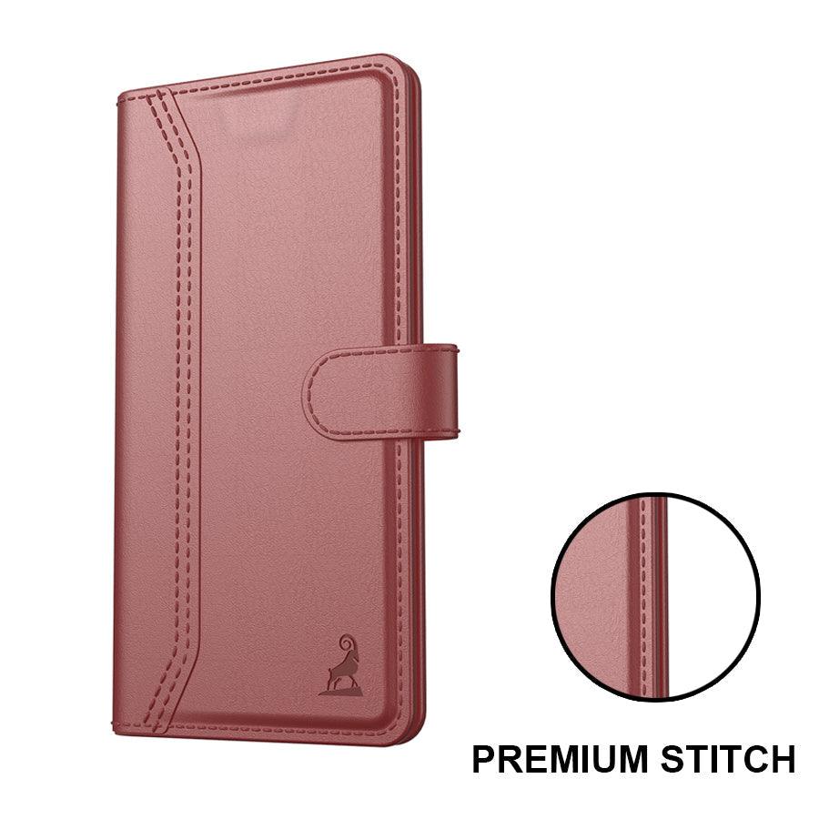 Vivo T3x 5G Aibex PU Leather Flip Cover Foldable Stand & Pocket Magnetic Closure - Aibex